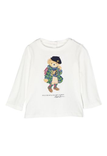 Ralph Lauren Kids Teddy Bear-motif cotton T-shirt - Bianco