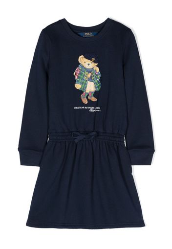 Ralph Lauren Kids Teddy Bear-motif jersey dress - Blu