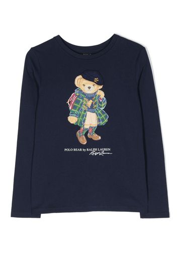 Ralph Lauren Kids Polo Bear-motif cotton sweatshirt - Blu