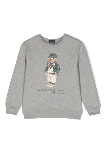 Ralph Lauren Kids Polo Bear-motif jersey sweatshirt - Grigio