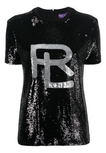 Ralph Lauren Collection logo sequin T-shirt - Nero