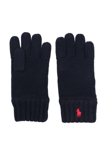 Ralph Lauren Kids Polo Pony wool gloves - Blu