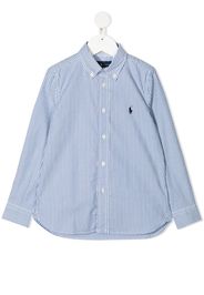 logo-patch stripe shirt