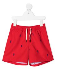 Ralph Lauren Kids Costume da bagno con ricamo - Rosso