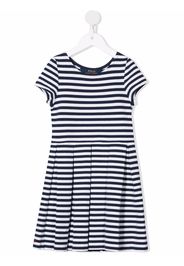 Ralph Lauren Kids striped pleated-skirt dress - Blu