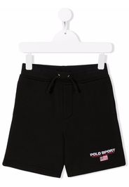 Ralph Lauren Kids Shorts sportivi con ricamo - Nero