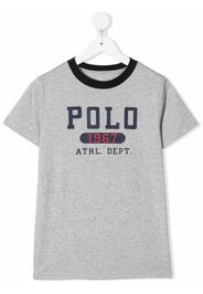 Ralph Lauren Kids logo-print cotton T-shirt - Grigio