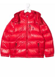 Ralph Lauren Kids logo-embroidered feather-down puffer jacket - Rosso
