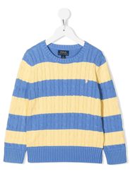 Ralph Lauren Kids striped cable-knit jumper - Giallo