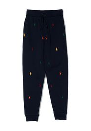 Ralph Lauren Kids Pantaloni sportivi con ricamo - Blu