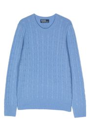 Ralph Lauren Kids crew neck cable-knit jumper - Blu