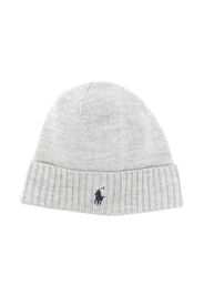 Ralph Lauren Kids logo-embroidered knitted beanie - Grigio