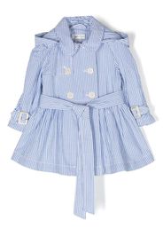 Ralph Lauren Kids stripe-pattern belted trench coat - Blu