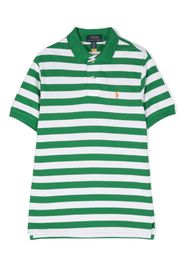 Ralph Lauren Kids logo-embroidered striped polo short - Verde