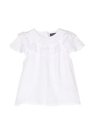 Ralph Lauren Kids ruffled-detail linen blouse - Bianco