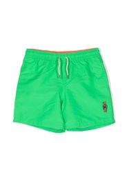 Ralph Lauren Kids embroidered-bear shorts - Verde