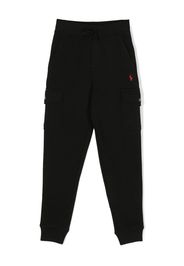 Ralph Lauren Kids logo-embroidered cargo track pants - Nero