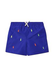 Ralph Lauren Kids Shorts con ricamo Polo Pony - Blu