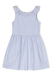 Ralph Lauren Kids Abito smanicato a righe - Bianco