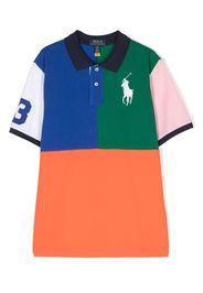 Ralph Lauren Kids colour-block cotton polo shirt - Blu