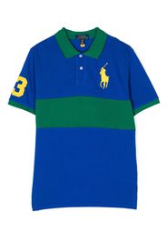 Ralph Lauren Kids colour-block logo-embroidered polo shirt - Blu