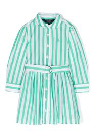 Ralph Lauren Kids Polo Pony-motif striped shirtdress - Verde