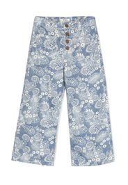 Ralph Lauren Kids floral-print wide-leg jeans - Blu