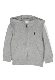 Ralph Lauren Kids Polo Pony-embroidered zip-up hoodie - Grigio