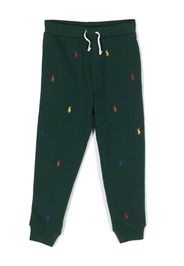 Ralph Lauren Kids Polo Pony-motif jersey-fleece track pants - Verde