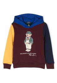 Ralph Lauren Kids Polo Bear-print colour-block hoodie - Blu