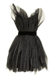 Ralph & Russo pleated-tulle mini poof dress - Nero