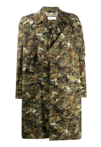 Cappotto monopetto con stampa camouflage