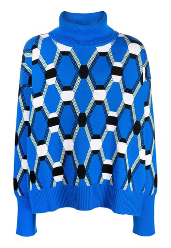 Random Identities abstract-print wool jumper - Blu