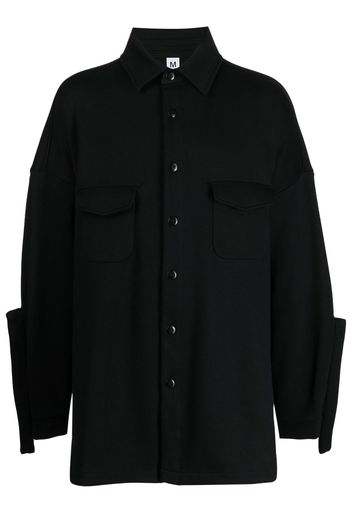 Random Identities cut out-sleeve cotton shirt - Nero