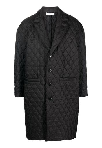 Random Identities diamond-quilted single-breasted coat - Nero