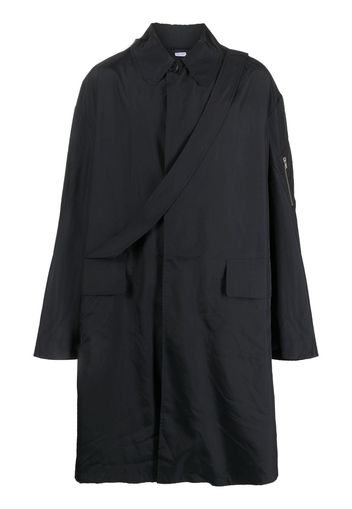 Random Identities strap-detail midi raincoat - Blu