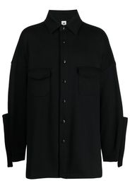 Random Identities cut out-sleeve cotton shirt - Nero