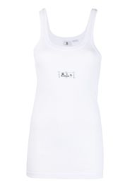 Random Identities logo-print ribbed-knit tank top - Bianco