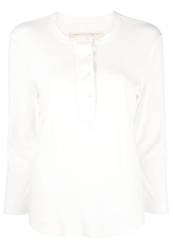 Raquel Allegra Henley long-sleeved T-shirt - Bianco