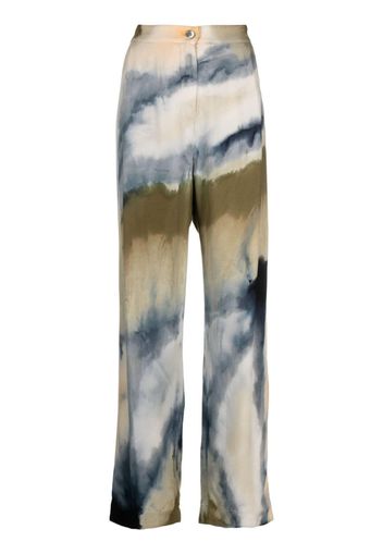Raquel Allegra abstract-print palazzo trousers - Blu