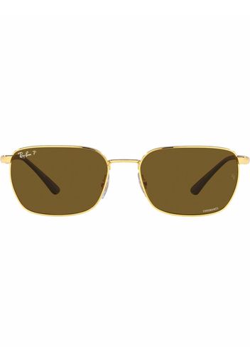 Ray-Ban Chromance rectangle-frame sunglasses - Marrone