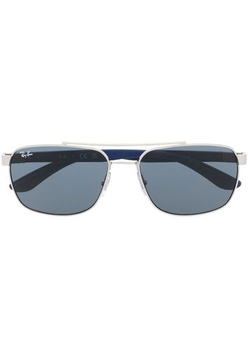 Ray-Ban engraved-logo square-frame sunglasses - Blu