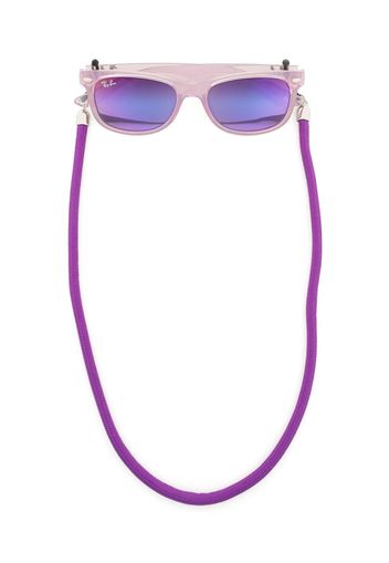 RAY-BAN JUNIOR neck-strap rectangular frame sunglasses - Viola