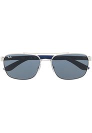 Ray-Ban engraved-logo square-frame sunglasses - Blu