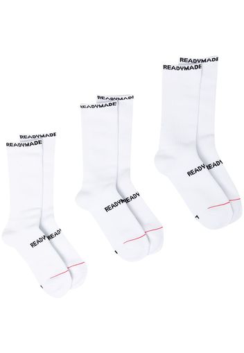 Readymade pack-of-three logo socks - Bianco