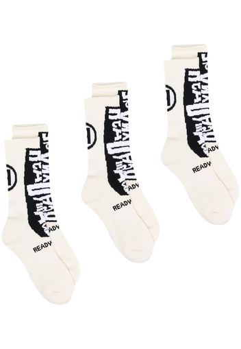 Readymade READYMADE 3 Pack Crew Socks - Bianco