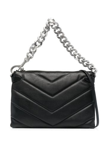 Rebecca Minkoff matelassé chain-link crossbody bag - Nero