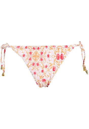 Rebecca Vallance Slip bikini Catania a fiori - Bianco