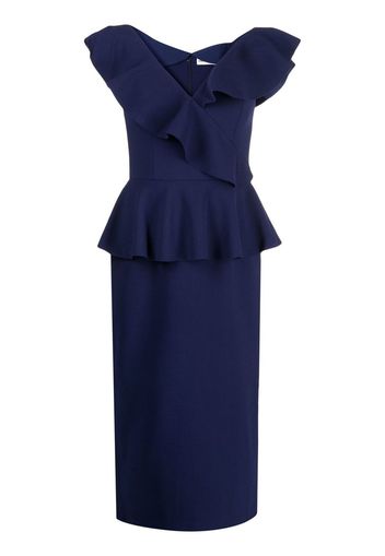 Rebecca Vallance Abito midi Grace con ruches - Blu