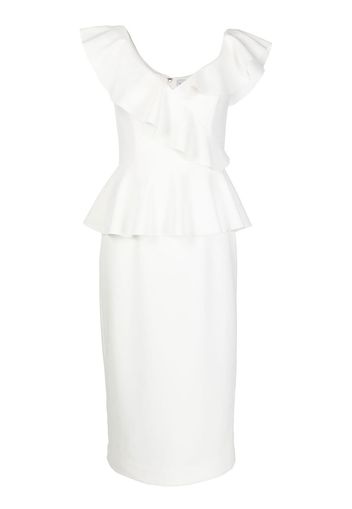 Rebecca Vallance Abito midi Grace con ruches - Bianco